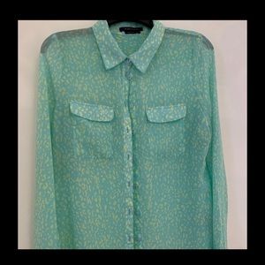 blouse mint color print